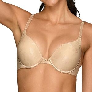 Vanity Fair Cream Bra with Underwire and Lace Detail